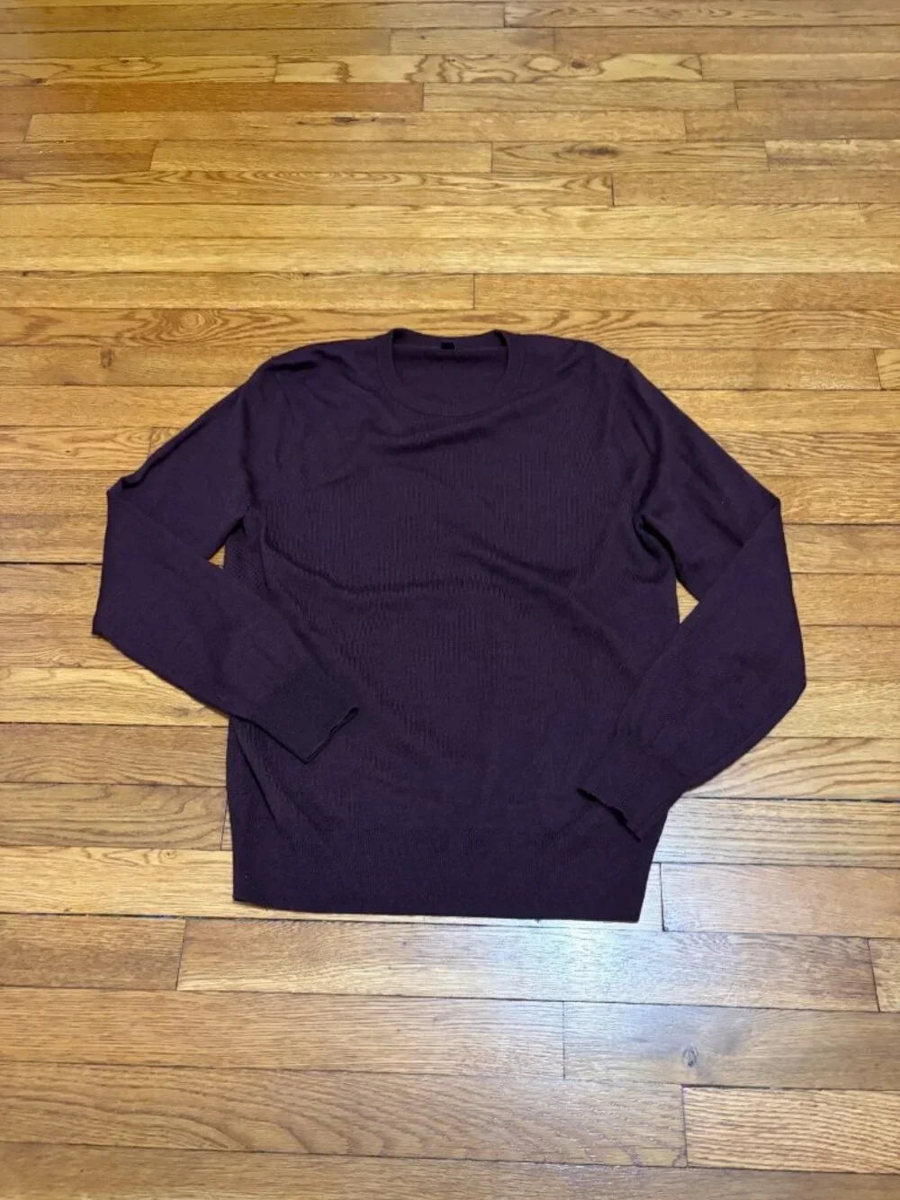 J. Crew Mens Sweater Size Medium Purple Acrylic Merino Wool Knit Casual Preppy